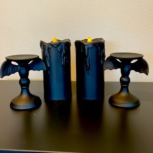 Halloween Candle and Hold candles bat